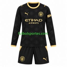 Camiseta Manchester City Niño Segunda Equipación 2026/2027 Manga Larga